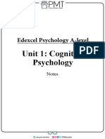 Cognitive Psychology Notes - Edexcel (IAL) Psychology A-Level