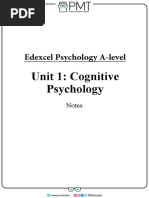 Cognitive Psychology Notes - Edexcel (IAL) Psychology A-Level