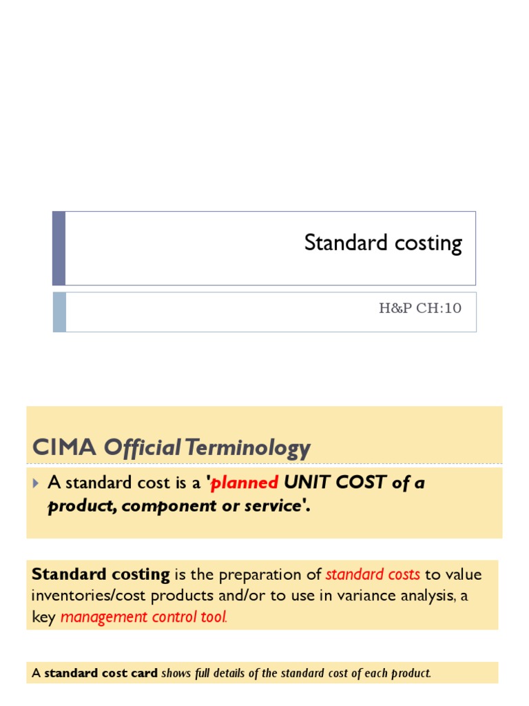 Standard costing cima