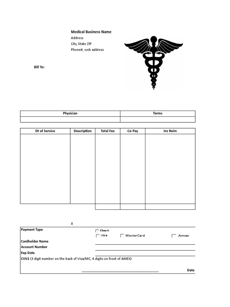 Medical Invoice Template Sample | PDF | Business | Finance & Money ...