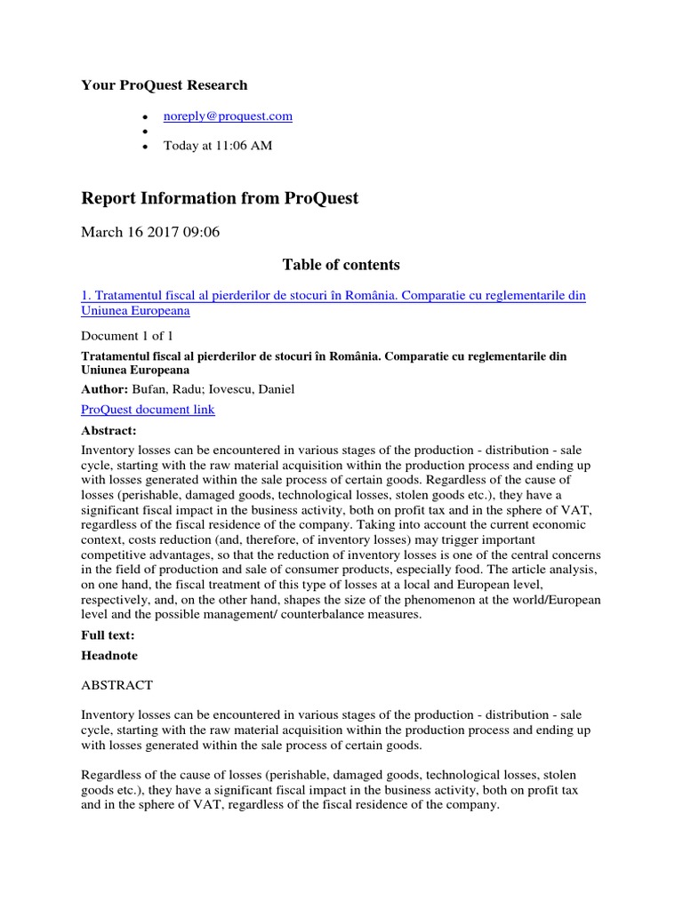 Report Information From Proquest: March 16 2017 09:06 | PDF | Business ...
