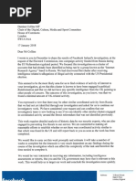 Simon Milner Facebook to Chair Re Investigation Into Russian Interference