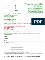 Yosemite Lions Club Golf Tournament Flyer