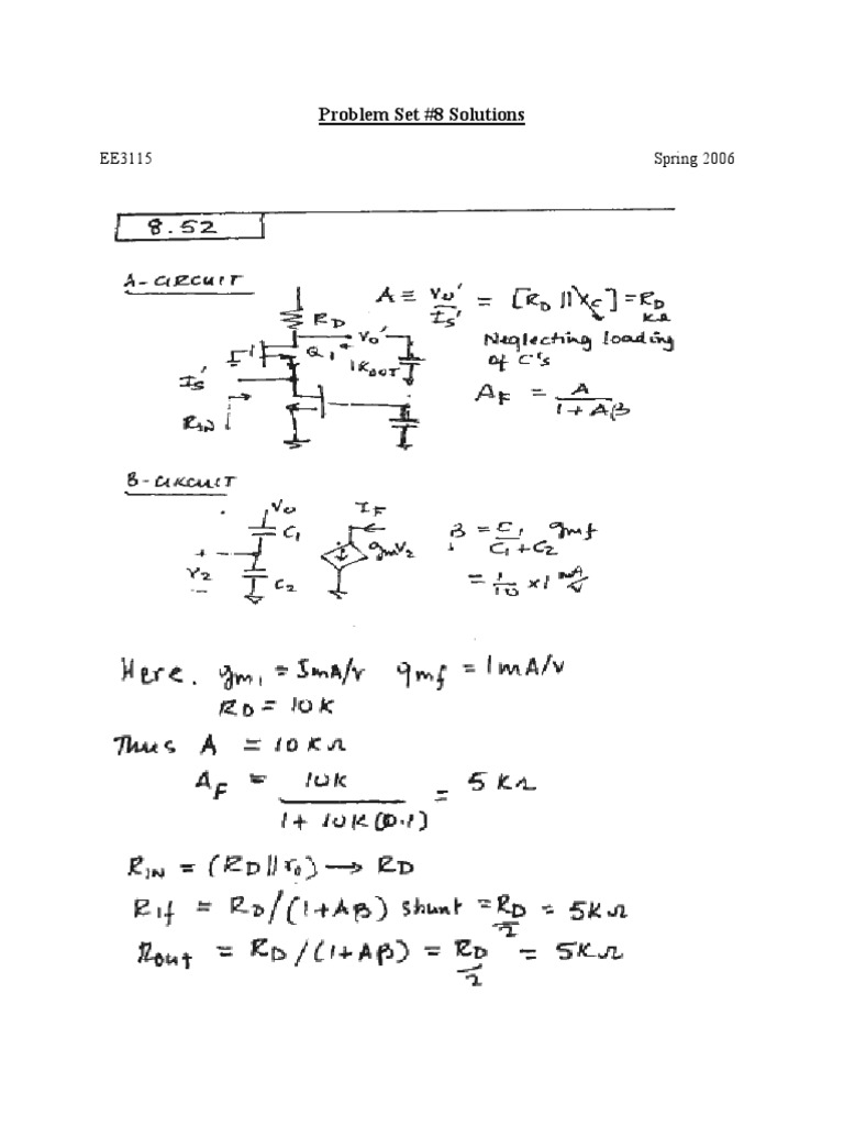 EE3115 Problem Set #8 Solutions | PDF