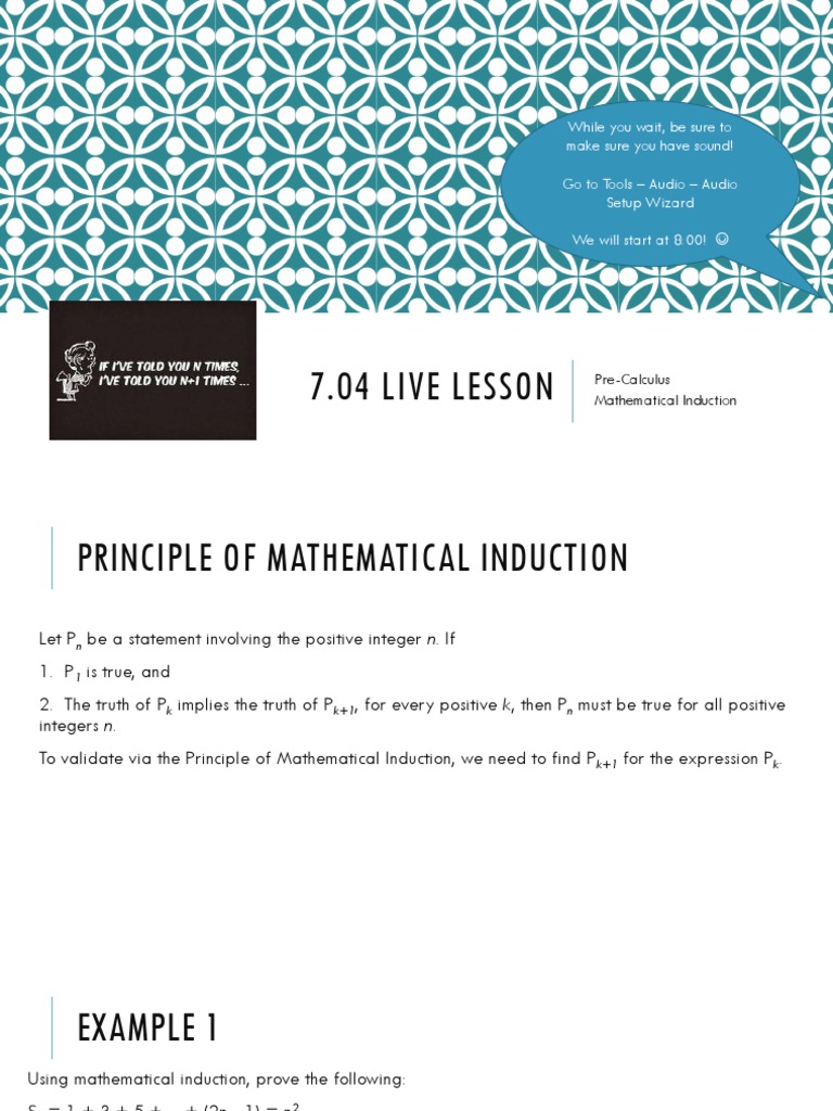 Mathematical Induction in Pre-Calculus | PDF