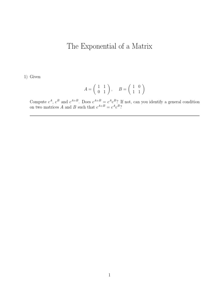 Matrix Exponential | PDF