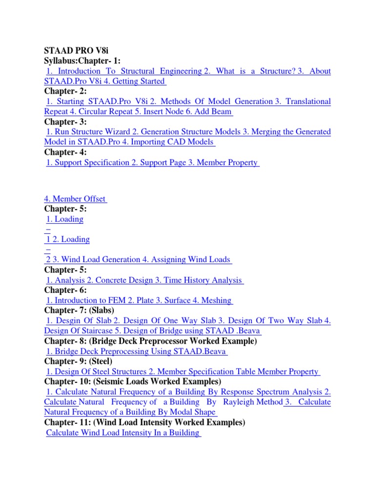 Staad Pro V8i | PDF | Structural Engineering | Truss