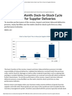 Metric of the Month_ Dock to Stock Cycle Time in Hours for Supplier Deliveries