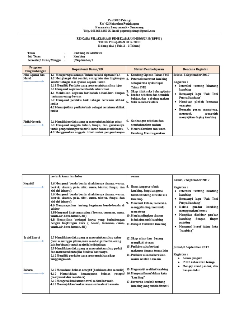 Rpph Paud Fisik Motorik Guru Paud