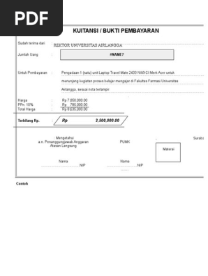 Contoh Kwitansi Xlsx