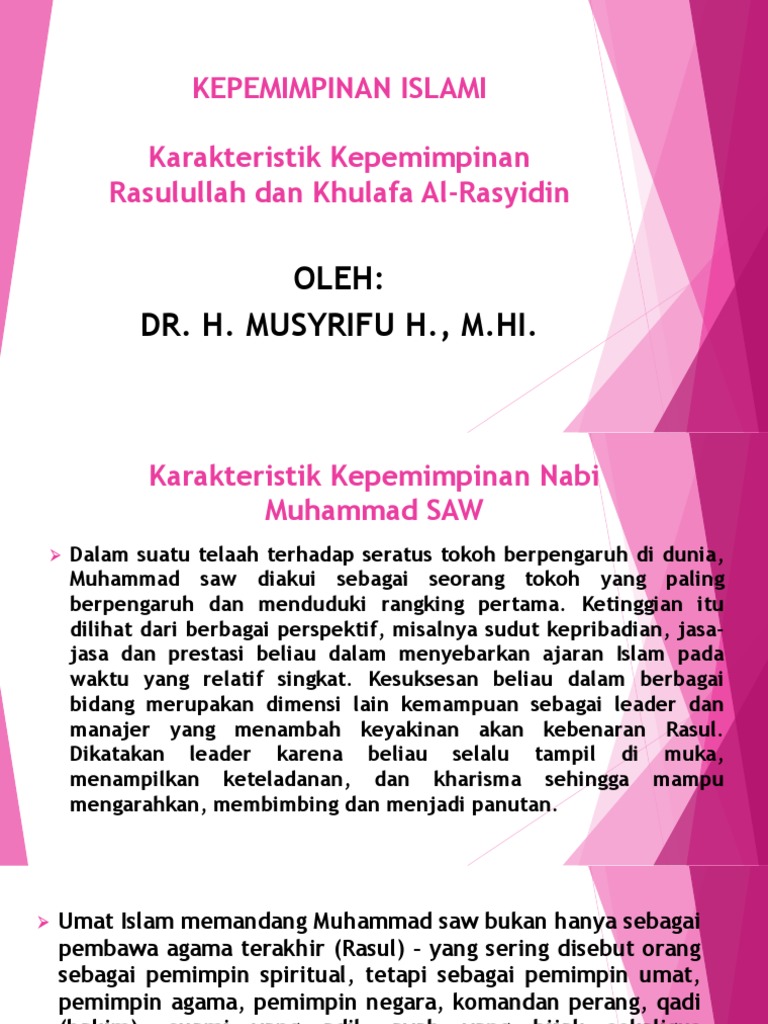 2 Karakteristik Kepemimpinan Rasulullah Dan Khulafa Al