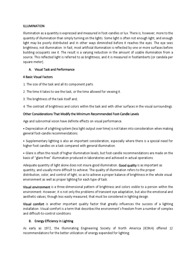 Illumination and Acoustics PDF Lighting Interior Design