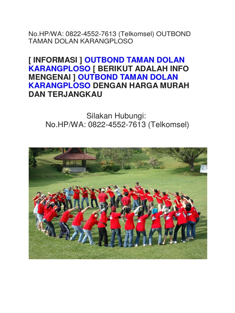 Outbond Taman Dolan Karangploso