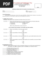 Grade 5 Math Summative Test Q4 | PDF | Probability