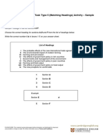 Ielts Academic Reading Task Type 5 Matching Headings 