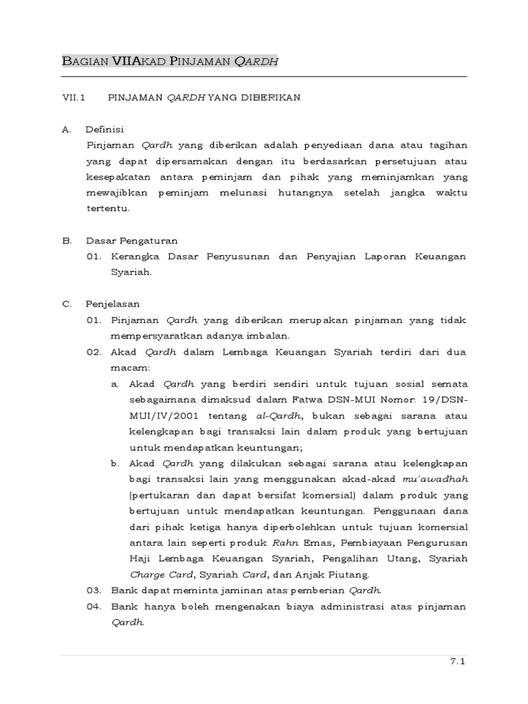 Papsi Akad Pinjaman Qardh Pinjaman Yang Diberikan