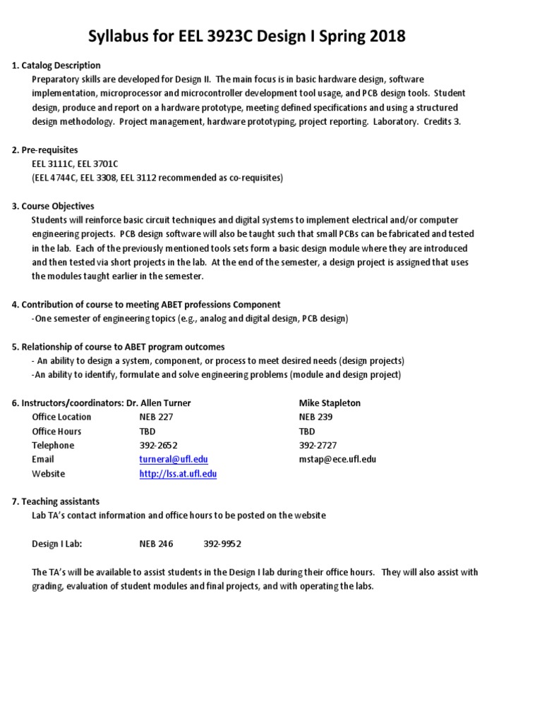Eel 3923 C Spring 2018 Syl | Download Free PDF | Digital To Analog ...
