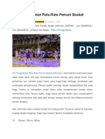 Berikut Adalah Info Tinggi Badan Rata-Rata Pemain Basket Indonesia