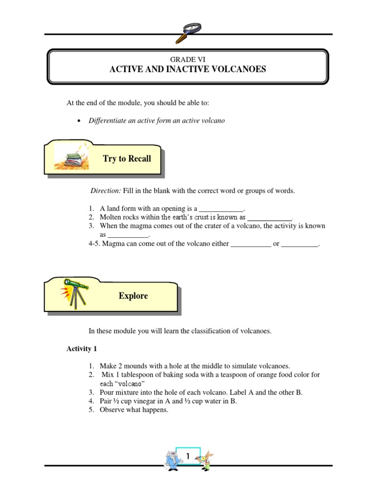 Active vs Inactive Volcanoes Explained | PDF | Volcano | Plate Tectonics