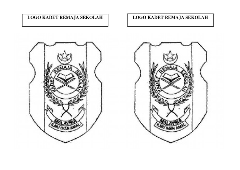 Logo Kadet Remaja Sekolah Hitam Putih