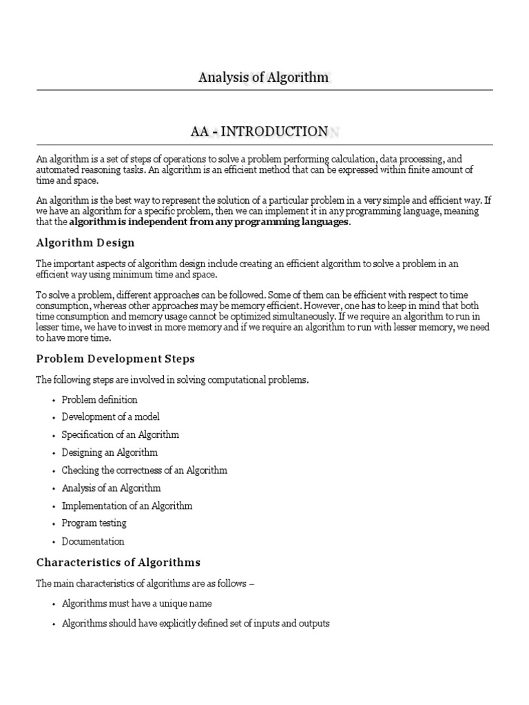 Analysis of Algorithms | PDF | Computational Complexity Theory | Algorithms