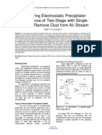 Comparing Electrostatic Precipitator Performance of TwoStage With SingleStage To Remove Dust From Air Stream