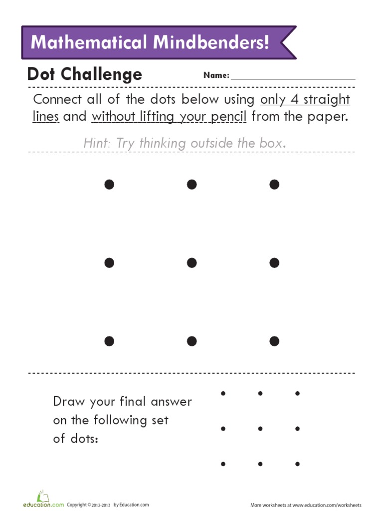 Mathematical Mindbenders!: Dot Challenge | PDF | Career & Growth ...