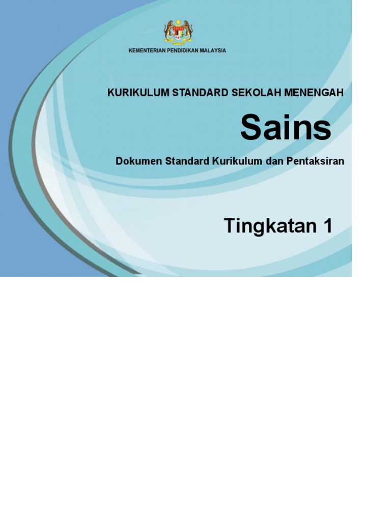 DSKP Sains Tingkatan 1 | PDF