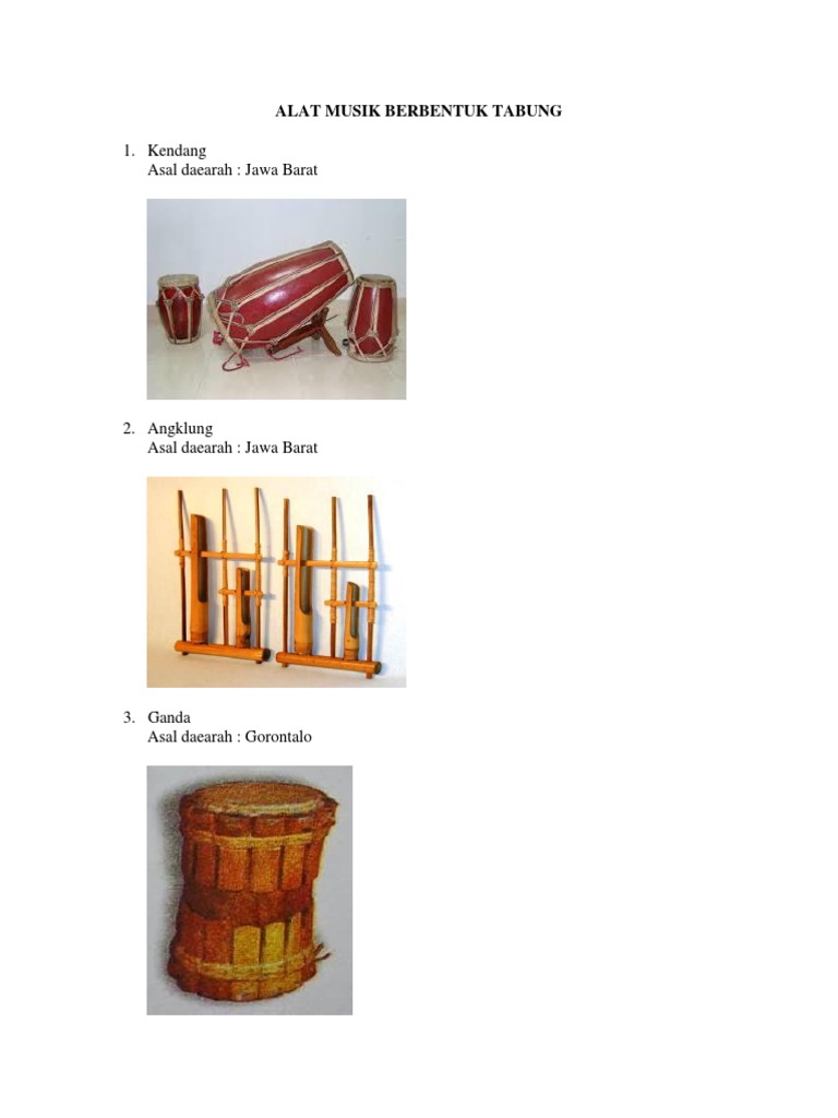 Alat Musik Berbentuk Tabung