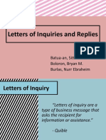 Letters of Inquiries and Replies (3)