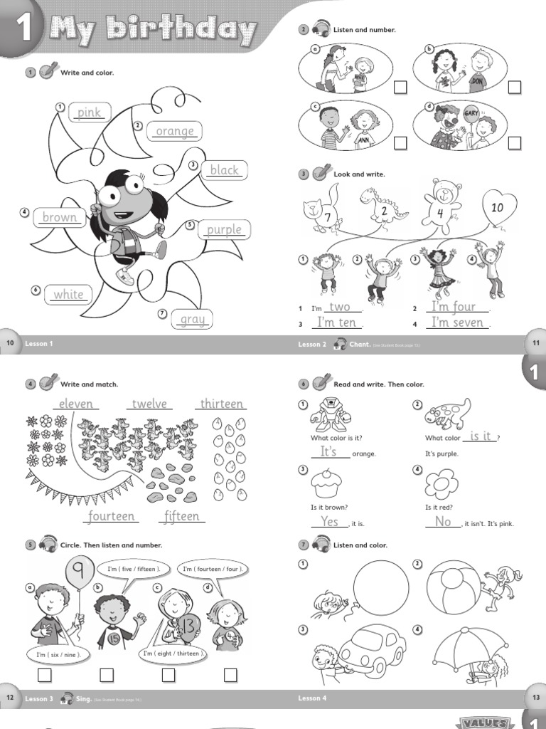 Kid's Box 1 Workbook | PDF | Color