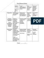 Wax Museum Rubric