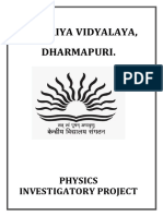 Kendriya Vidyalaya, Dharmapuri.: Physics Investigatory Project