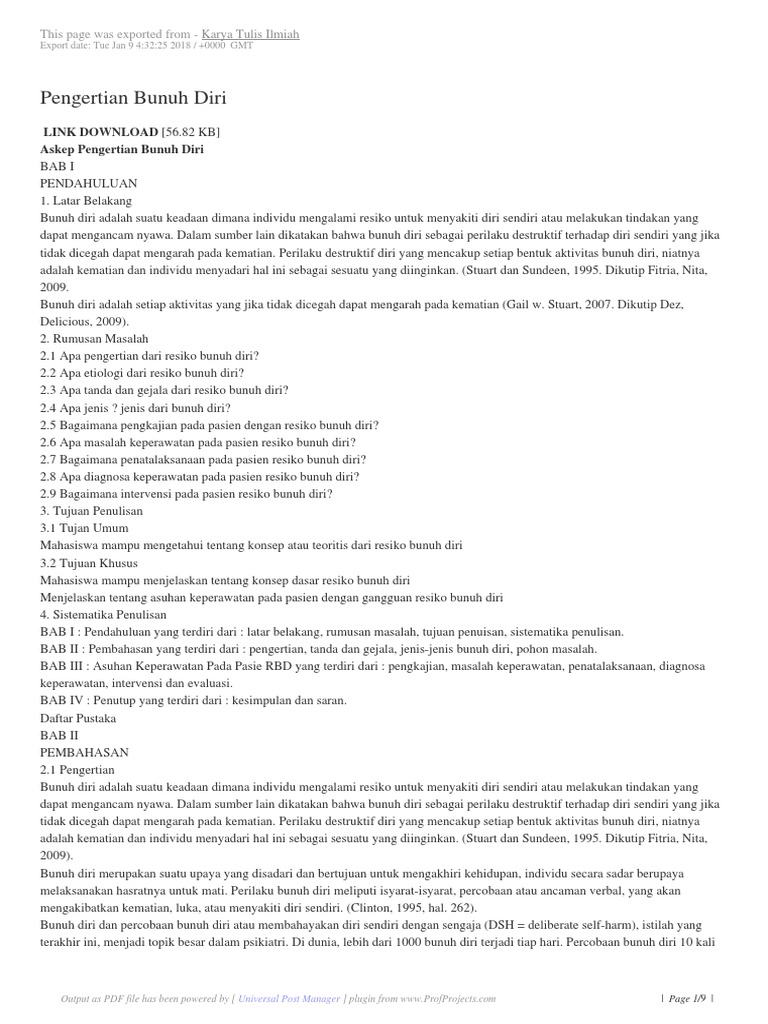 Pengertian Bunuh Diri | PDF | Pengembangan Diri