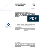 NTC 109 Cementos. Método para Determinar los Tiempos de Fraguado del Cemento Hidráulico por Medio de las Agujas de Gillmore.pdf