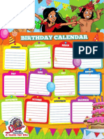 Blank Birthday Calendar Template
