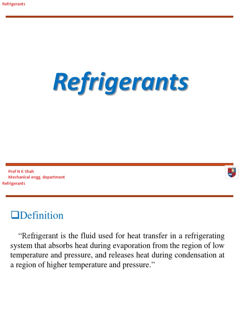 Refrigerant Final PDF Chlorofluorocarbon Refrigeration