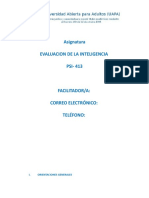 Cronograma de La Asignatura Evaluacion de La Inteligencia