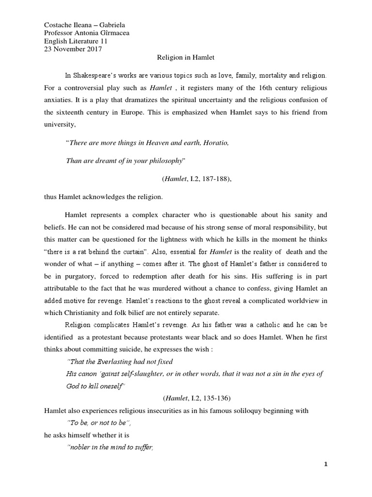 Hamlet essay questions and answers pdf image