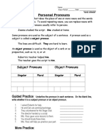 Pronouns Unit - Notes and Practice