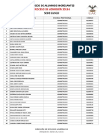 Codigo Ingresantes Cusco 2018I