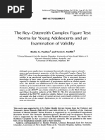 The Rey-Osterreith Complex Figure Test: Norms For Young Adolescents and An Examination of Validity