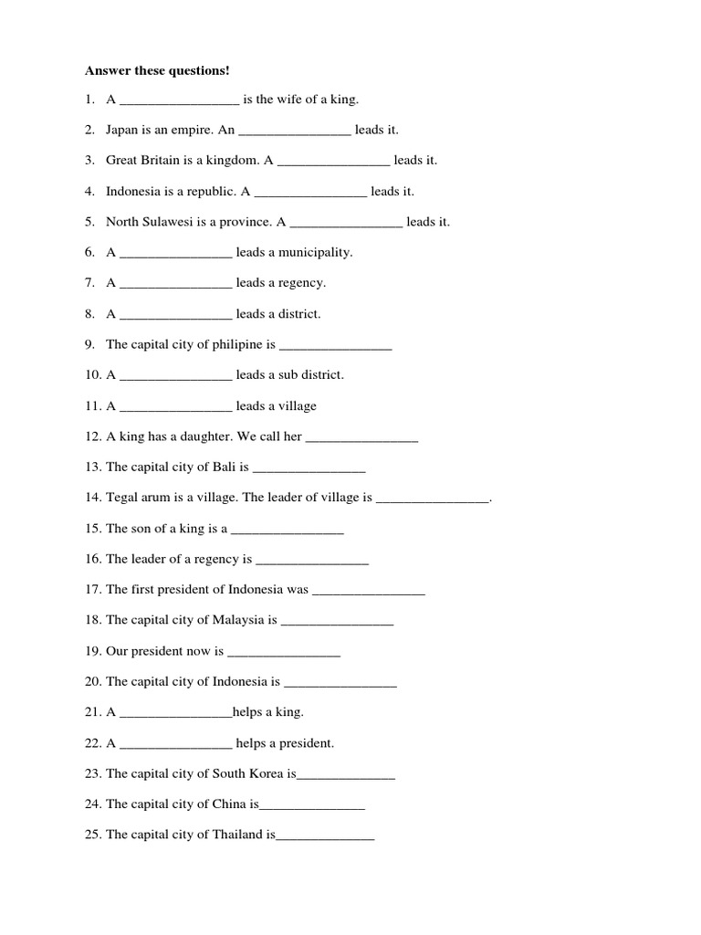  Soal  Latihan  Bahasa  Inggris  Kelas  6  SD  Government