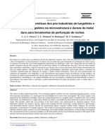 Efeitos das características dos pós industriais na microestrutura e dureza de metal duro