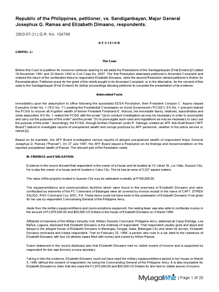 Republic vs sandiganbayan 407 scra 10 pdf complaint prosecutor