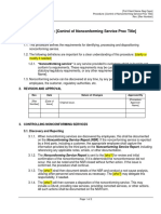 Procedure - Control of NC Service