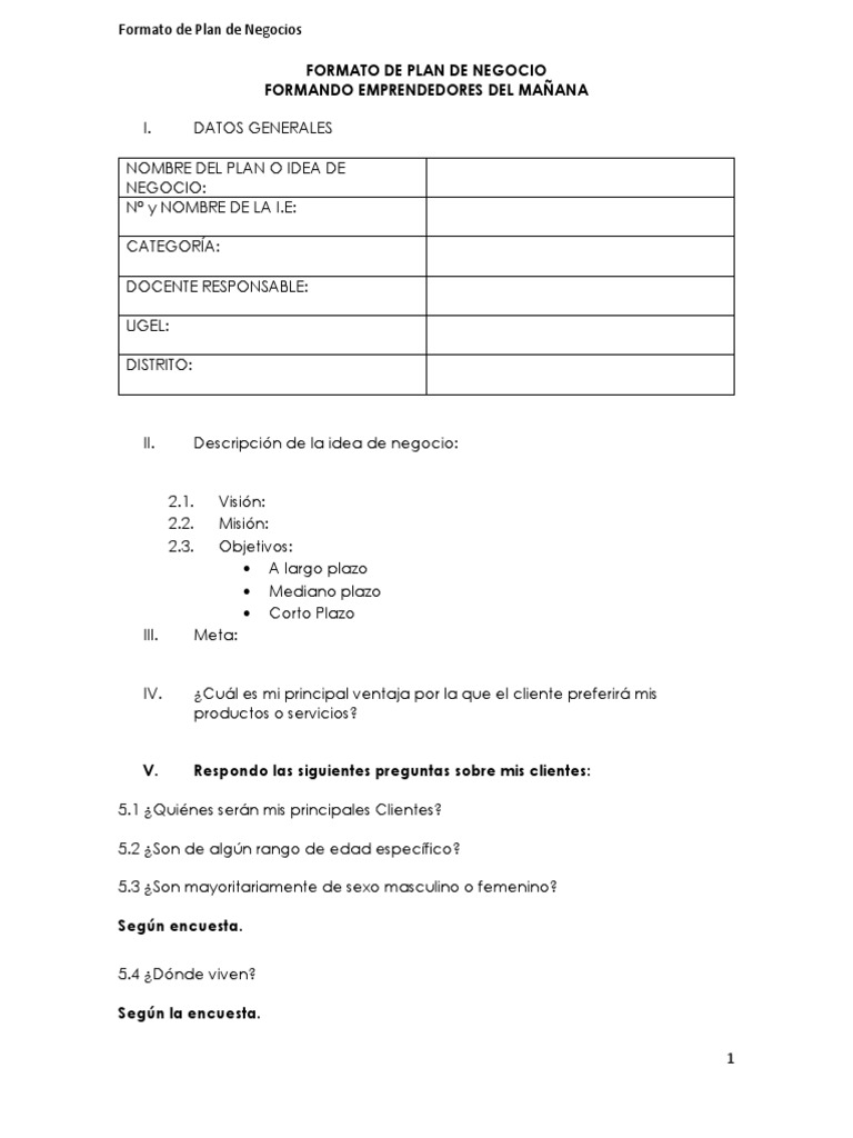 Business plan template pdf picture