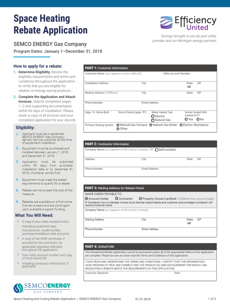 Semco Form Rebate Marketing Receipt