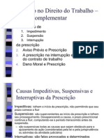 Prescrição e Decadência - Causas Impeditivas, Suspensivas e Interruptivas