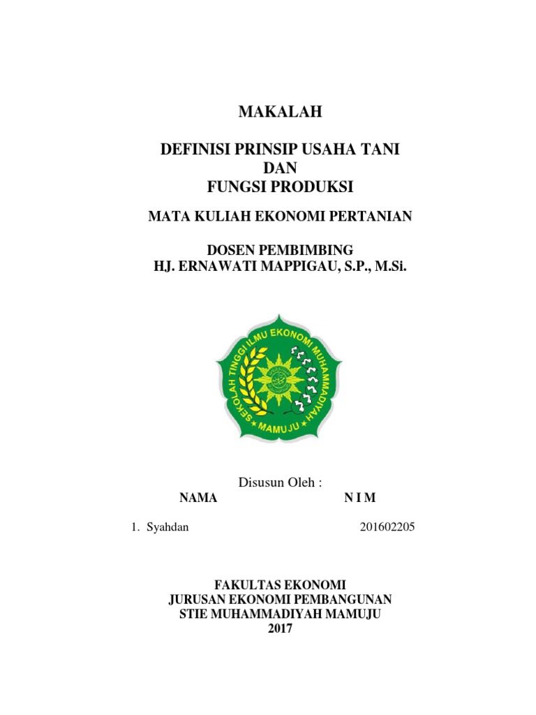 Tugas 41 Ekonomi Pertanian